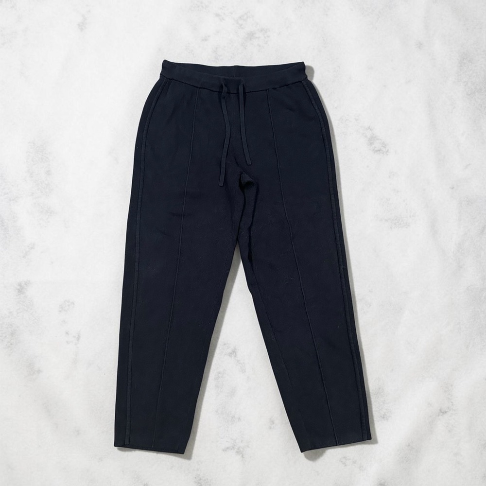 Roots luxury dark navy blue cotton cashmere Luxe lounge pants pintuck joggers‎ S